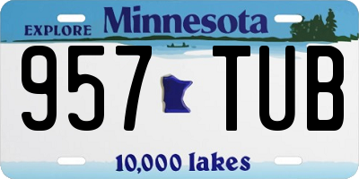 MN license plate 957TUB