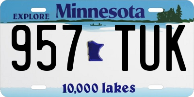 MN license plate 957TUK