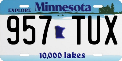 MN license plate 957TUX