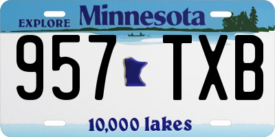MN license plate 957TXB