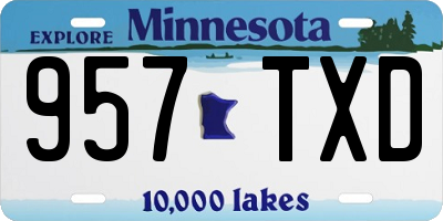 MN license plate 957TXD