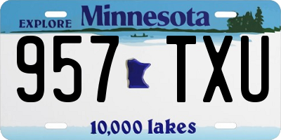 MN license plate 957TXU