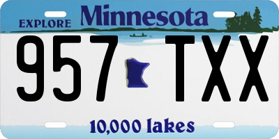 MN license plate 957TXX