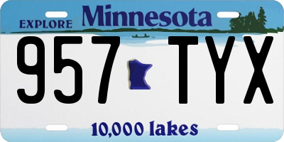 MN license plate 957TYX