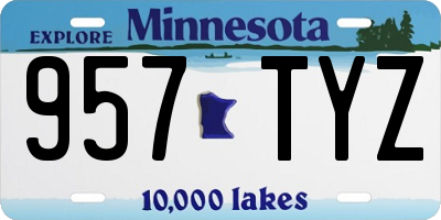 MN license plate 957TYZ