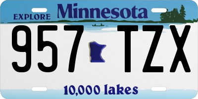 MN license plate 957TZX