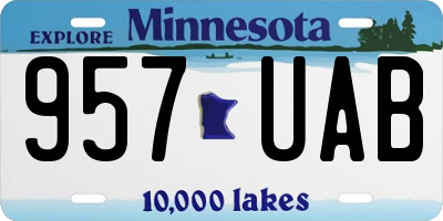 MN license plate 957UAB