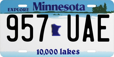 MN license plate 957UAE