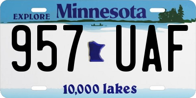 MN license plate 957UAF