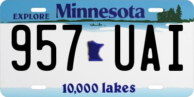 MN license plate 957UAI