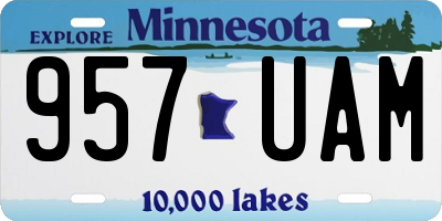 MN license plate 957UAM