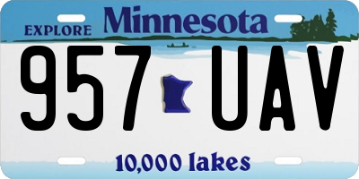 MN license plate 957UAV