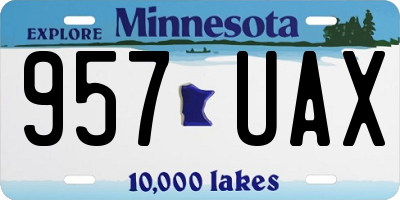 MN license plate 957UAX
