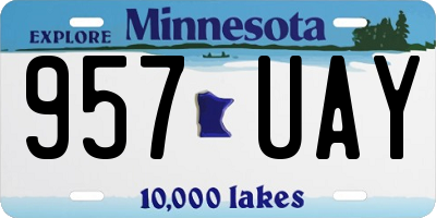 MN license plate 957UAY