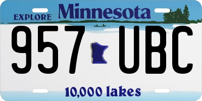 MN license plate 957UBC