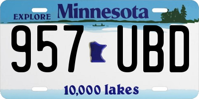 MN license plate 957UBD