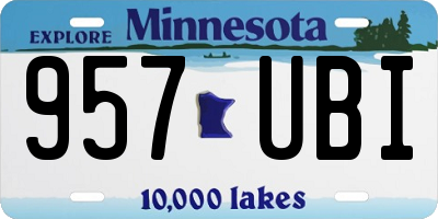 MN license plate 957UBI