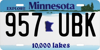 MN license plate 957UBK