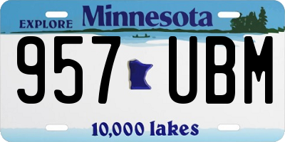 MN license plate 957UBM