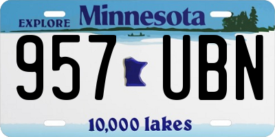 MN license plate 957UBN