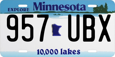 MN license plate 957UBX