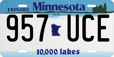 MN license plate 957UCE