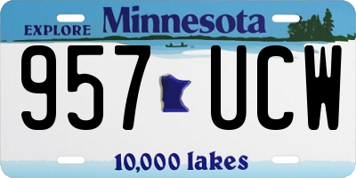 MN license plate 957UCW