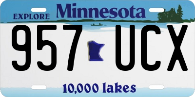 MN license plate 957UCX