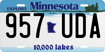 MN license plate 957UDA