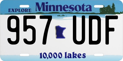 MN license plate 957UDF