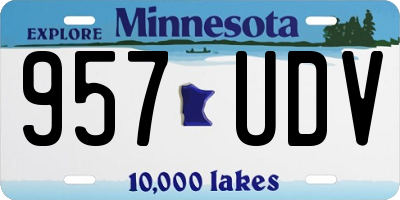 MN license plate 957UDV