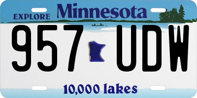 MN license plate 957UDW