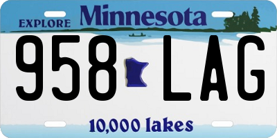 MN license plate 958LAG