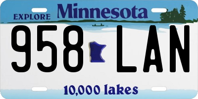 MN license plate 958LAN