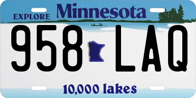 MN license plate 958LAQ