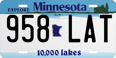 MN license plate 958LAT