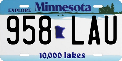 MN license plate 958LAU
