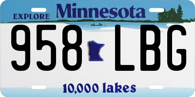 MN license plate 958LBG