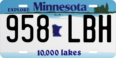 MN license plate 958LBH