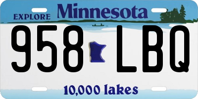 MN license plate 958LBQ