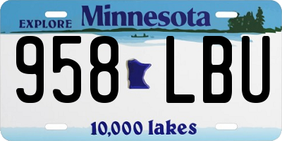 MN license plate 958LBU