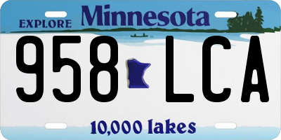MN license plate 958LCA