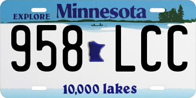 MN license plate 958LCC