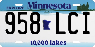 MN license plate 958LCI