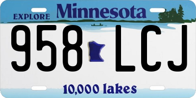 MN license plate 958LCJ