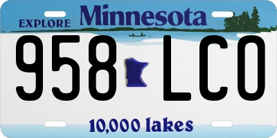 MN license plate 958LCO