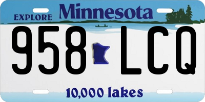 MN license plate 958LCQ