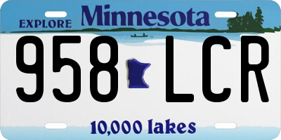 MN license plate 958LCR