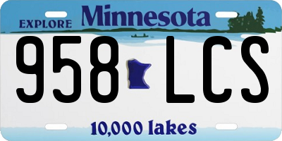MN license plate 958LCS