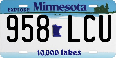 MN license plate 958LCU